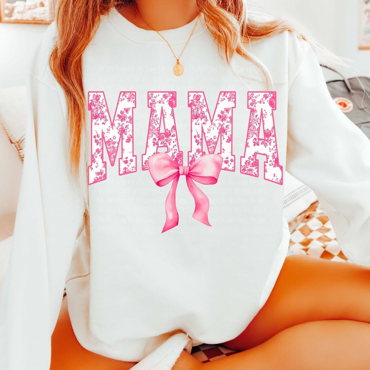 Pink Floral Mama with Bow