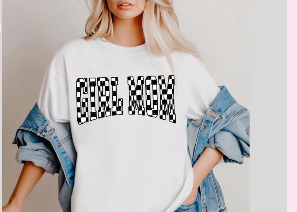Black Checkered Girl Mom