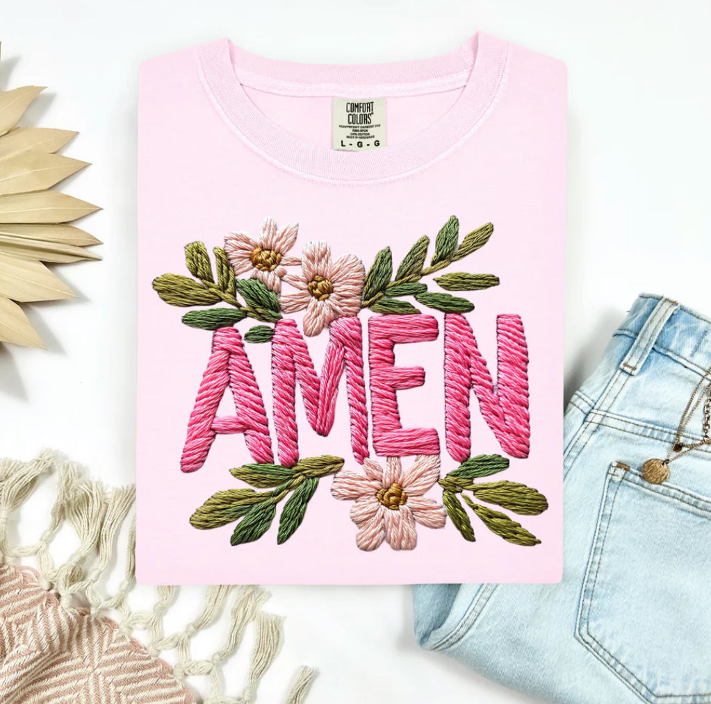 Amen Faux Embroidery