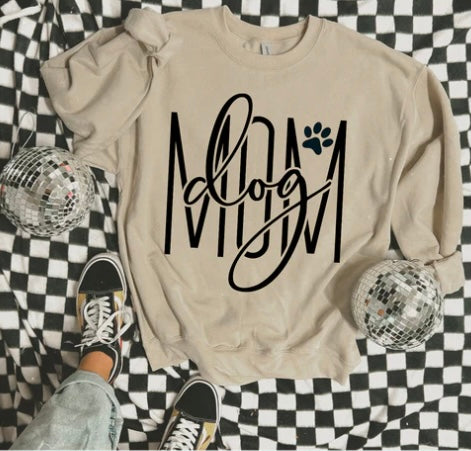 Black Cursive Dog Mom