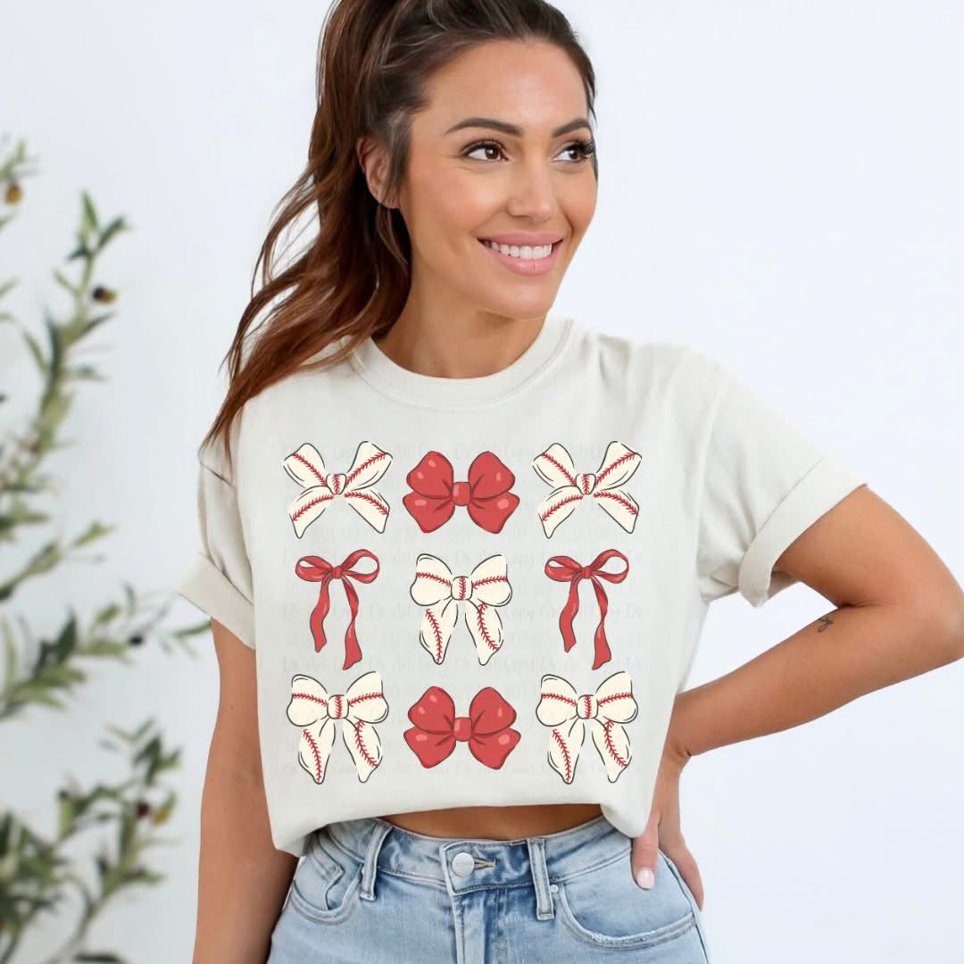 Red Baseball Bows