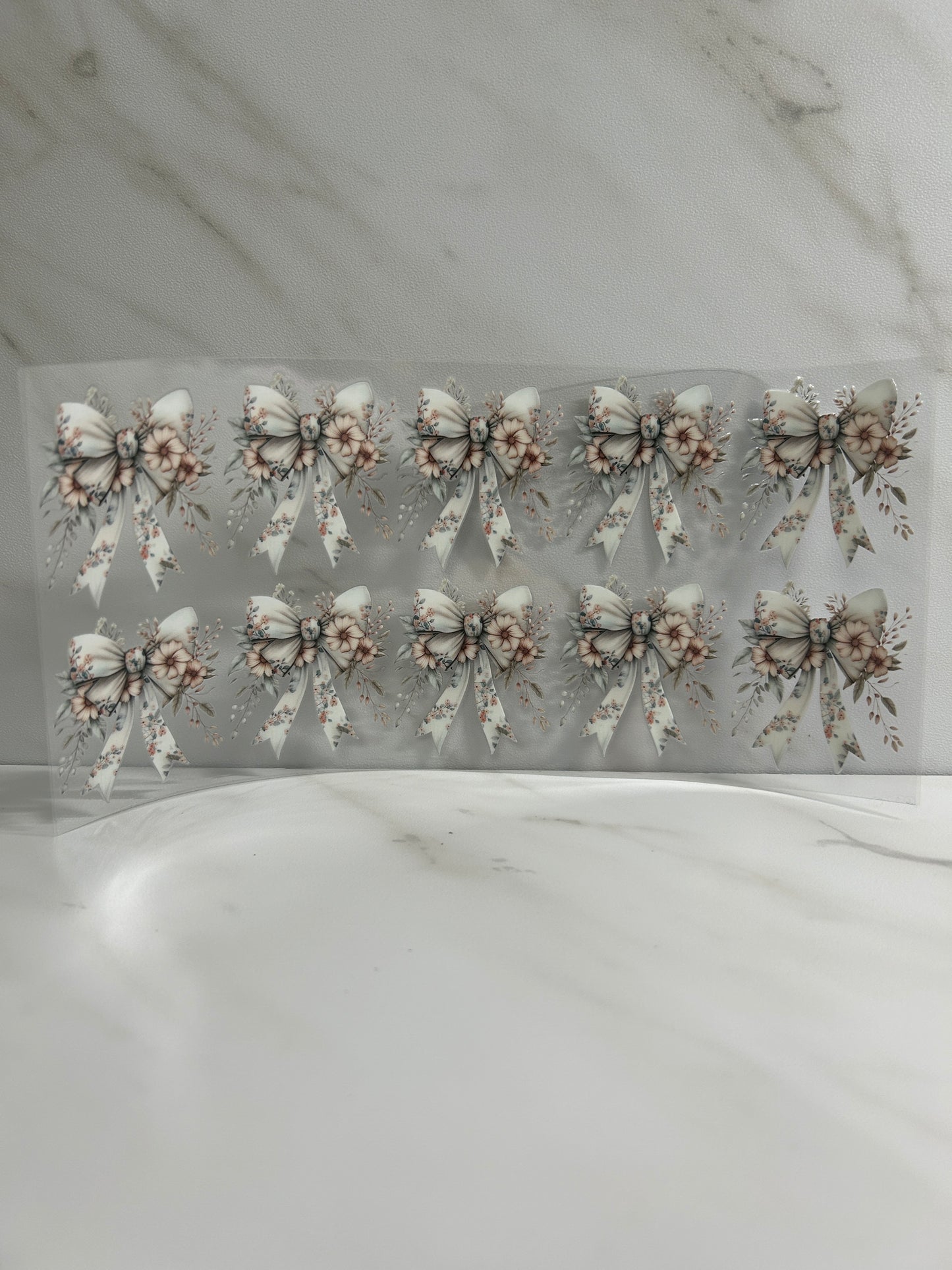 White Floral Bows