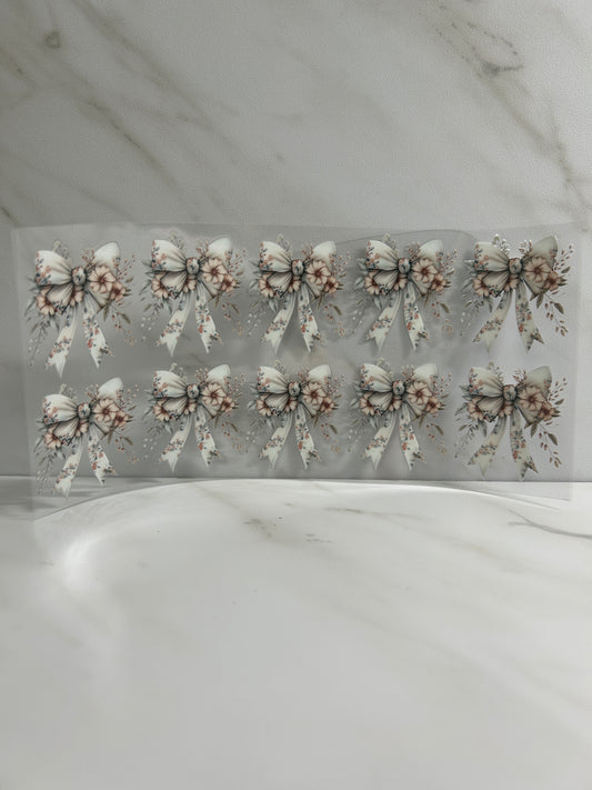 White Floral Bows