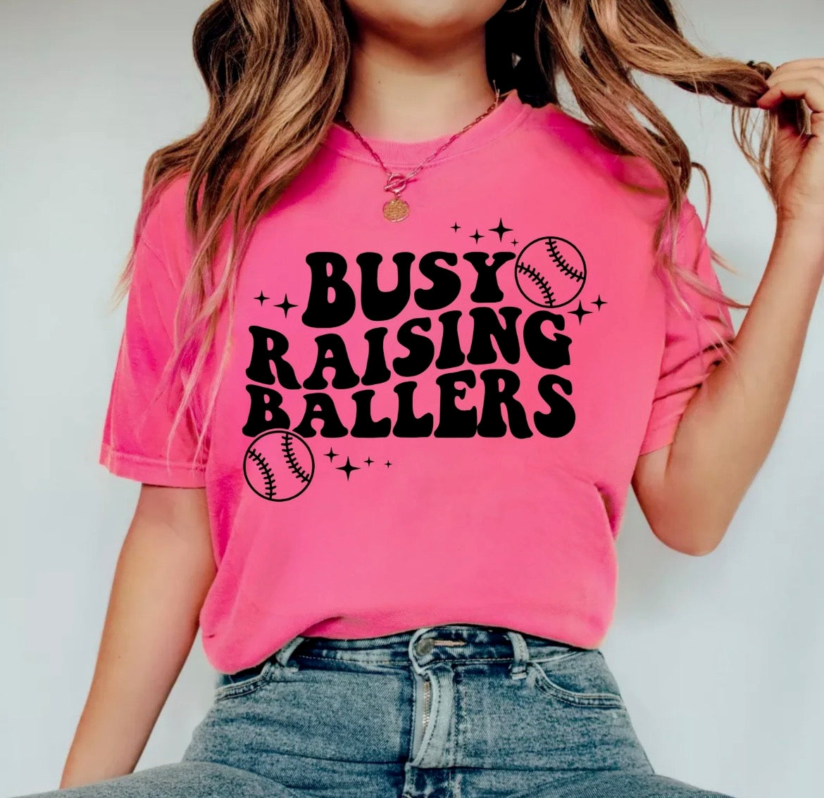 Black Glitter Busy Raising Ballers