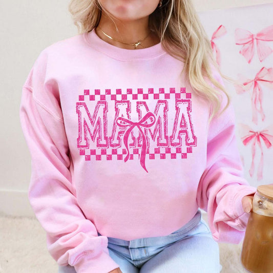 Checkered Pink Mama with Bow