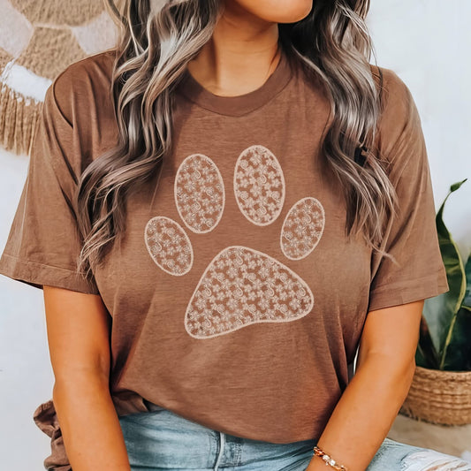 Brown lace paw print