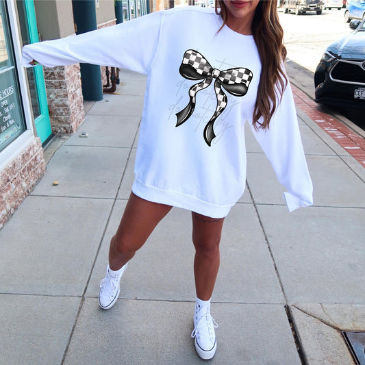 Black and White Checker Bow