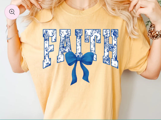 Faith Blue Bow