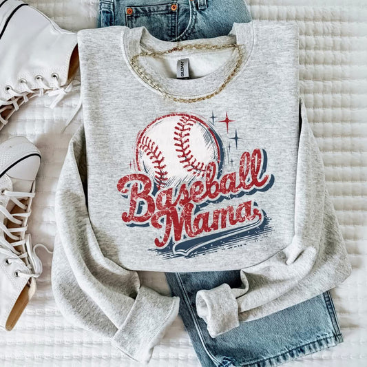 Distressed Baseball Mama
