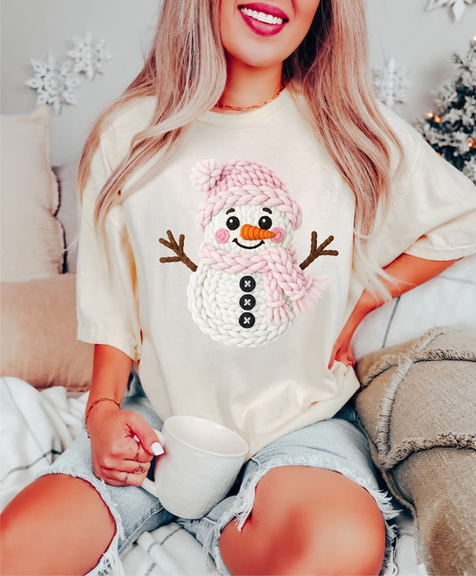 Faux Yarn White Snowman