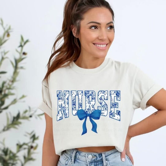 Blue Nurse with Bow
